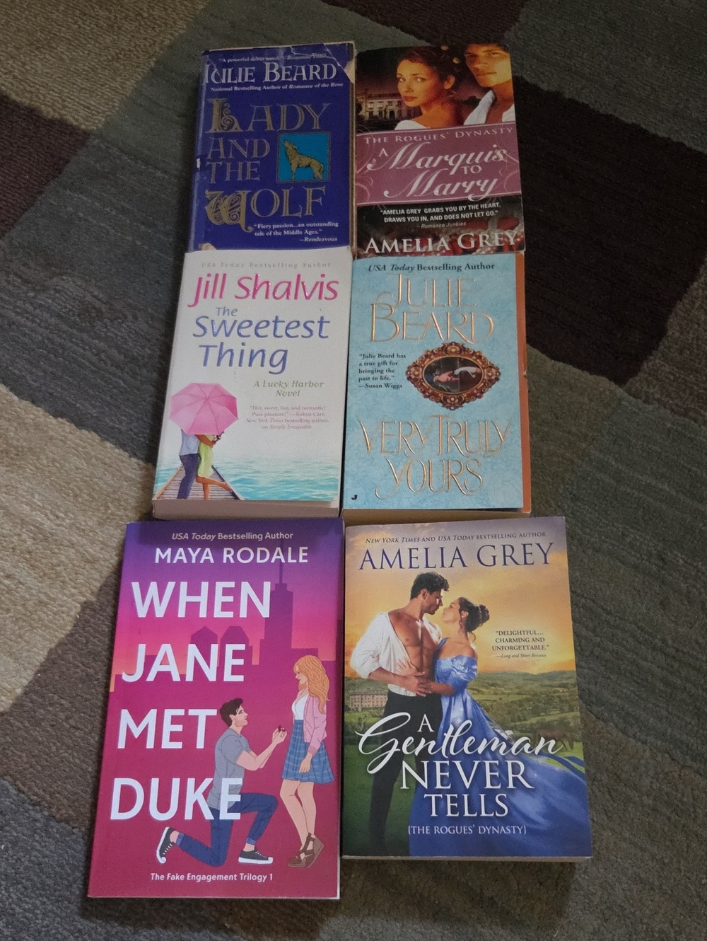 Assorted Romance Paperback Book Set - Various Authors - Pink, Blue, Teal, Purple